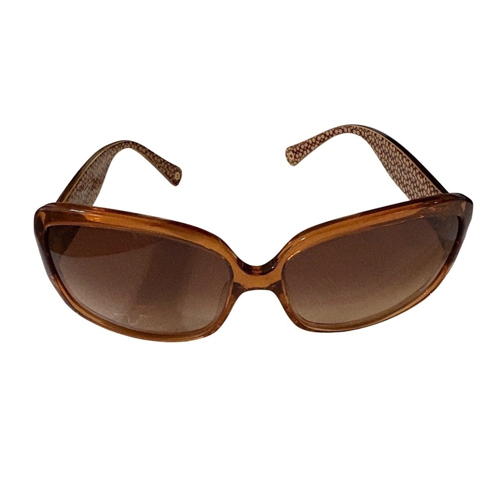 Coach Valentina S704A Oversized Square Petite Sunglasses Amber Tortoise Case - Picture 5 of 11